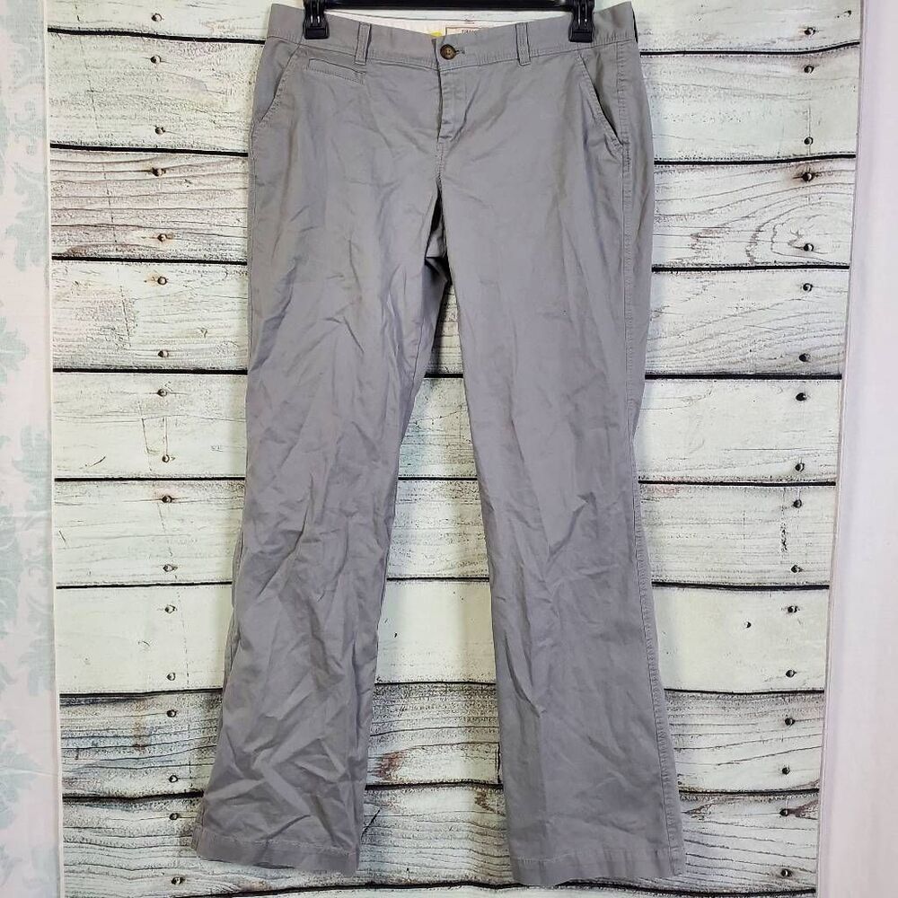 Old Navy Women’s Perfect Khaki Pants Boot Cut Gray Size 12 Long Cotton Stretch